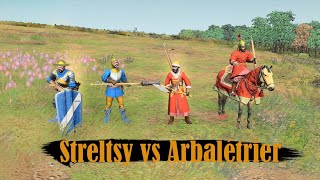 Streltsy VS Arbaletrier  AOE4  army value same aoe aoe4 aoe4conqueror ageofempires4 [upl. by Eyt]