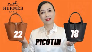 Hermes Picotin Size 18 VS 22  Size Price Capacity And My thoughts [upl. by Arrol]