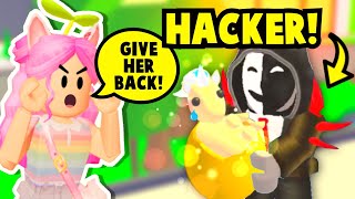 My GOLDEN PET was HACKED RIGHT AFTER I HATCHED IT by a SCAMMER Adopt Me Roblox [upl. by Hsak]