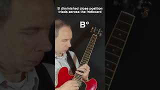 B diminished triads in close position across the fretboard guitar guitarpractice jazz chords [upl. by Ymmat]