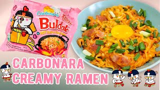 the BEST way to make Carbonara Buldak  Korean noodles  be sure to TRY [upl. by Noreg795]