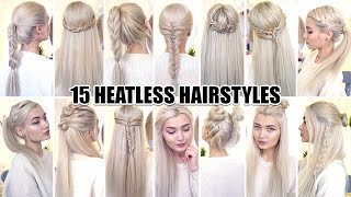 15 Braided Back To School HEATLESS Hairstyles [upl. by Eatnuhs385]