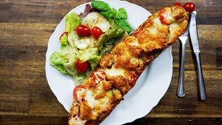 Überbackenes Baguette mit Hähnchen  High Protein  Rezept und Anleitung  Natürlich Lecker [upl. by Ecinna]