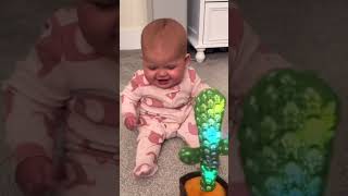 cute baby play with talking cactus [upl. by Ahseryt392]