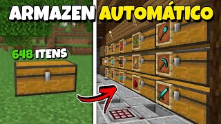 ARMAZEM AUTOMATICO de ITENS FÁCIL de Fazer no Minecraft Bedrock [upl. by Spillihp]