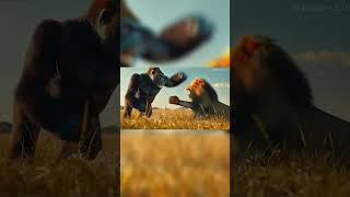 Gorilla fights lion shortvideo lion anime ai shorts video attack jungle [upl. by Stirling]