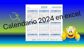 Descarga el Calendario 2024 en excel [upl. by Eveneg619]