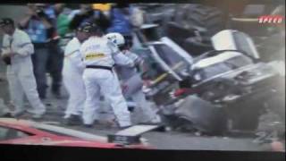 Allan McNishs Huge Crash  24 Hours of Le Mans 2011 [upl. by Leciram440]