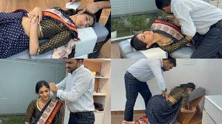 corporate employee getting chiropractic treatment  Dr Harish Grover [upl. by Gilson]