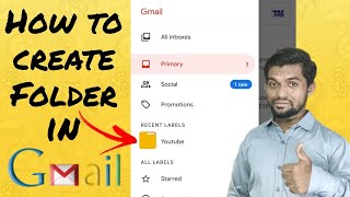 How to create folders in Gmail app  Techno Members [upl. by Tolland]