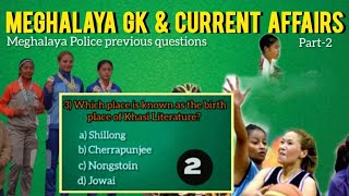 Meghalaya GK 2024  Meghalaya Current affairs 2024  Part2 [upl. by Aibar]