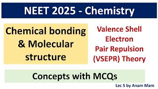 Chemical bonding amp Molecular structure  Valence Shell Electron Pair Repulsion VSEPR Theory  L 5 [upl. by Attevad]