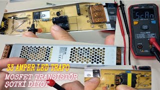 Led Trafo Schottky DiyotMosfet Transistör 33 Amper Trafo [upl. by Atinej973]