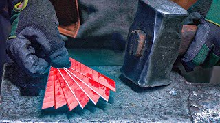 100 Razor Blades Forged into a Sharp Knife [upl. by Jenne]