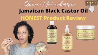 HONEST REVIEW SHEA MOISTURE JAMAICAN BLACK CASTOR OIL SHAMPOO CONDITIONER AND MASQUE [upl. by Nwahsor]