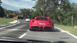 Novitec NLargo Ferrari F12 crazy driving on twisty mountain roads [upl. by Geier]