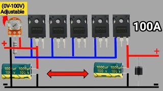 How to Make Adjustable Voltage Regulator Using Mosfets  Adjustable Voltage Controller [upl. by Griseldis]