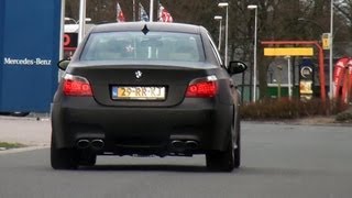 Matte black BMW M5 E60 w Eisenmann exhaust LOUD sound [upl. by Eissat370]