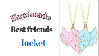 DIY Friendship Day Gift ideas Handmade easyBest friends heart locketFriendship day craft [upl. by Dnalevelc]