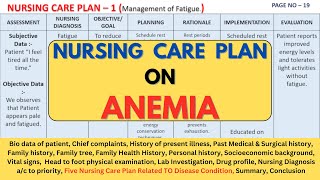 Nursing Care Plan On Anemia  NCP on Anemia  Anemia Nursing Care Plan [upl. by Roos]