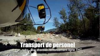 Héliportage de personnel sur chantier ligne électrique  Flight risk Power line helicopter support [upl. by Smaj]