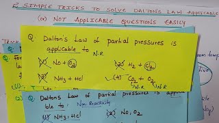 2 Simple Tricks to solve Daltons Law Applicable or not Applicable questions easily by Komali Mam [upl. by Leonor]