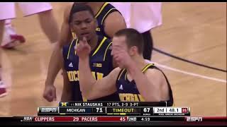 Nik Stauskas  Michigan  Step Back 3 [upl. by Aicilehp]