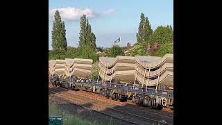 Freightliner 66532 Passing Billingham Jn Carrying HS2 Tunnel Segments To Willesden Euroterminal [upl. by Tarsuss110]