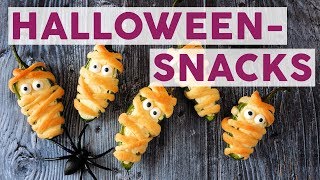 3 gruselige Snacks für deine HalloweenParty 👻 REZEPTE [upl. by Earleen]