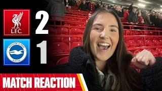 THE POWER OF ANFIELD  Liverpool 21 Brighton  Chloe’s Match Reaction [upl. by Asiela387]