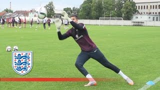 Speed and agility drills  England U21s goalkeepers  Inside Training [upl. by Brookhouse]