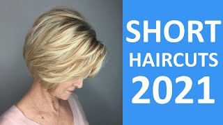 For Women 40 50 60 SHORT Haircuts 2021 [upl. by Farrel]