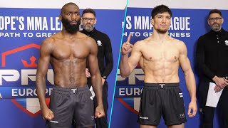 PFL Paris Cedric Doumbé vs Baki  la pesée officielle [upl. by Allveta]