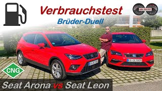 Seat Arona TGI vs Seat Leon TGI  Wer verbraucht weniger  Verbrauchstest  Erdgas  Test  Review [upl. by Ahsiad]