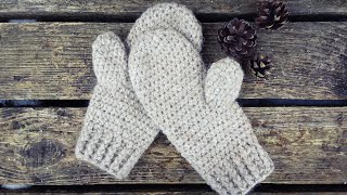 How To Crochet Basic Winter Mittens [upl. by Fosque]