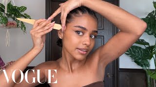 Tyla’s AllinOne Wellness Skincare and Makeup Routine  Beauty Secrets  Vogue [upl. by Herwig]