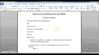 ¿Cómo debo realizar una referencia de artículo científico según el formato de las Normas APA [upl. by Etterual]