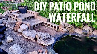 How To Build Beautiful Cascading Waterfall on Patio  DIY Backyard Waterfall [upl. by Atiugram]