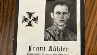 Franz Köhler WW2 German Death Card DC 5 [upl. by Warden]