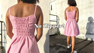 How to do Faux Shirring  A dress WITHOUT zippers  Dream Frock Hack [upl. by Nonad]