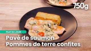 Pavé de saumon et pommes de terre confites  un repas sain et gourmand  750g [upl. by Rakso443]