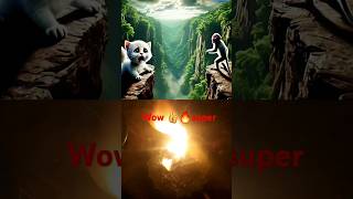 kitten and baby 😍 monkey 🐒 forced to jump off 📴 cliff by man ♂️cutecat poorcat 👞cute ♂️cat ♂️ [upl. by Goodwin]