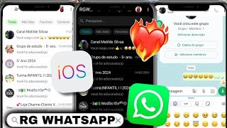 SAIU🔥 RG WHATSAPP IOS IGUAL IPHONE ATUALIZADO NOVA ATUALIZAÇÃO  FUNCIONANDO COM NÚMERO DIRETO [upl. by Yacano]