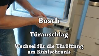 Türanschlag austauschen  wechseln am Kühlschrank  Bosch Haushaltsgerät [upl. by Honora]