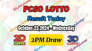 2PM DRAW OCTOBER 232024 WEDNESDAY 2D 3D EZ2 SWERTRES PCSO LOTTO RESULT TODAY LotteryLounge [upl. by Ttezil]