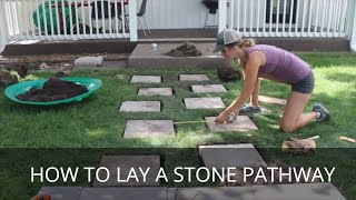 How to Build a Simple Stone Walkway  Large Stepping Stone Pathway [upl. by Nyleaj11]