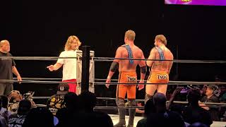 New 1 Contenders Tomohiro Ishii amp Hiroshi Tanahashi confront TMDK ahead of title match 83024 [upl. by Yesima]