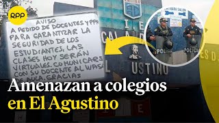 Amenazan a colegios en El Agustino tras enfrentamientos entre peruanos y extranjeros [upl. by Felicio319]