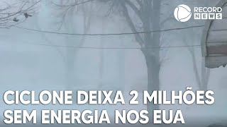 Ciclone deixa 2 milhões sem energia nos Estados Unidos [upl. by Aloz282]