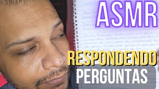 ASMR CASEIRO RESPONDENDO PERGUNTAS DOS INSCRITOS Sussurros Pincel na Tela Sons de Boca [upl. by Oznohpla]